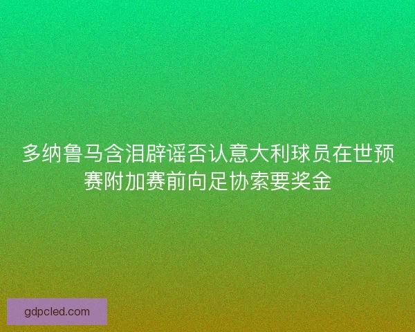 多纳鲁马含泪辟谣否认意大利球员在世预赛附加赛前向足协索要奖金