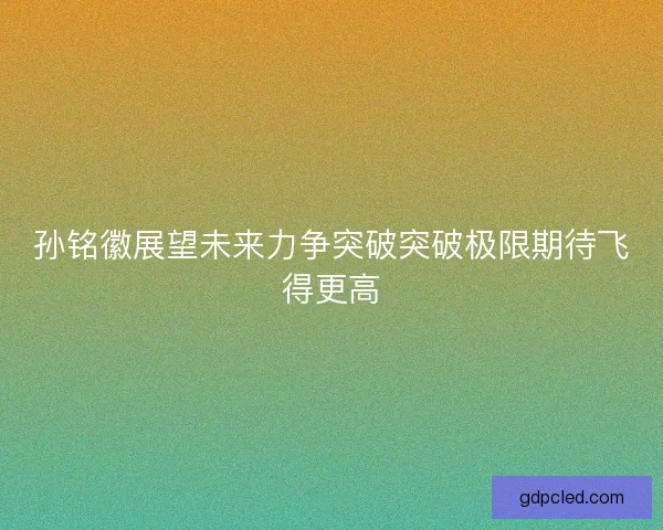 孙铭徽展望未来力争突破突破极限期待飞得更高 孙铭徽展望未来力争突破突破极限期待飞得更高